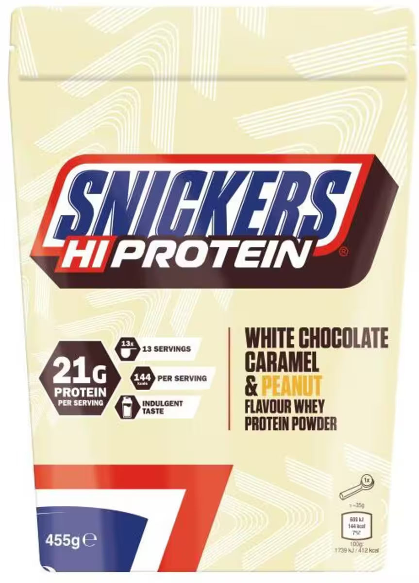 Snickers White Protein Powder 875g/455g - White Chocolate, Caramel & Peanut