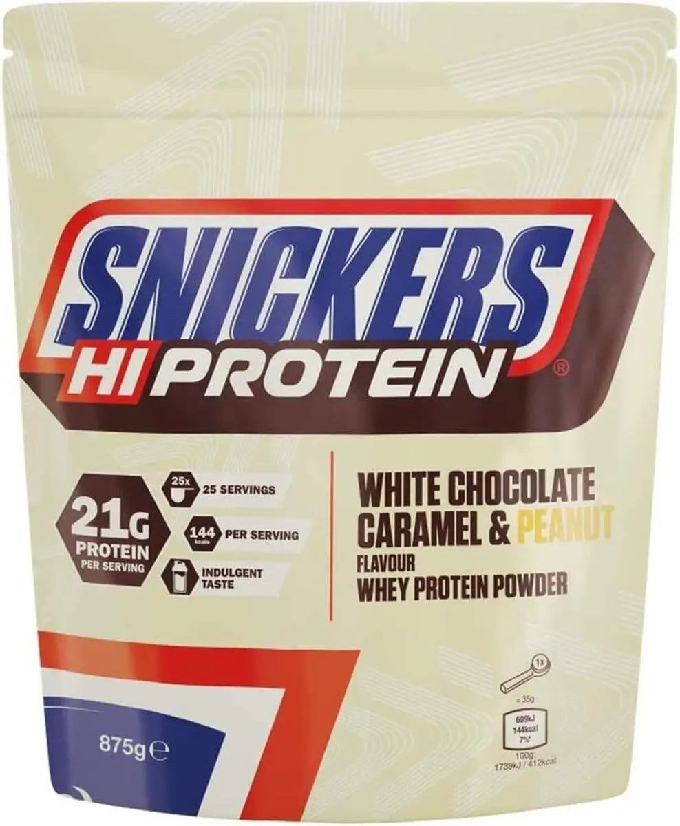 Snickers White Protein Powder 875g/455g - White Chocolate, Caramel & Peanut