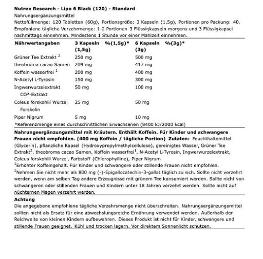 Nutrex Lipo 6 black 120 liquid caps