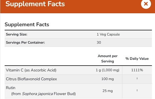 Now Foods Vitamin C-1000 30 Veg Capsules