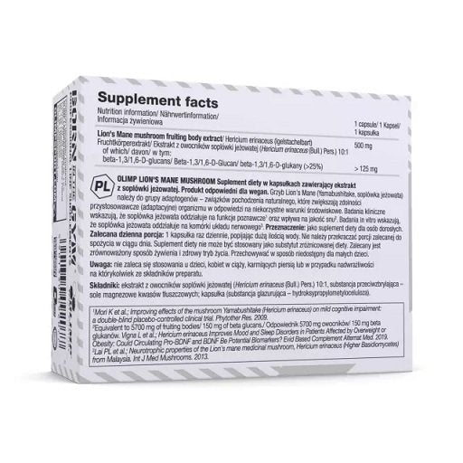 Olimp Lion's Mane Mushroom 60 Capsules
