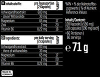 Body Attack Ashwagandha KSM-66 - 120 Kapseln