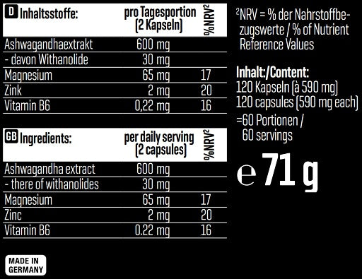 Body Attack Ashwagandha KSM-66 - 120 Kapseln