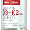 Body Attack Vitamin D3+K2 120 caps