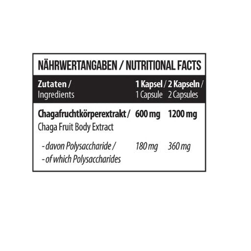 MST - Chaga Mushroom 1200mg 60 Capsules