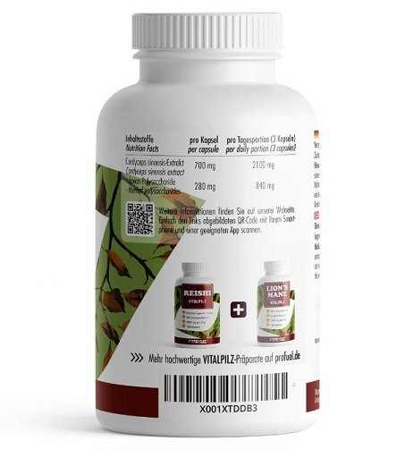 ProFuel CORDYCEPS Medicinal Mushroom 180 Capsules