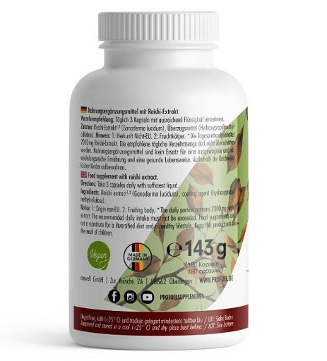 ProFuel REISHI Medicinal Mushroom180 Capsules